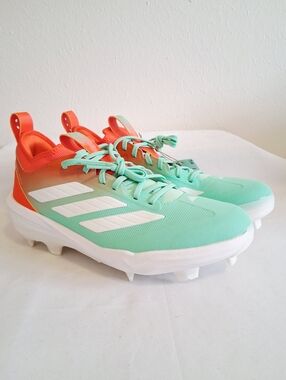 Adidas Adizeo Impact TPU Candy Green Orange Baseball Cleats